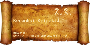 Koronkai Krisztián névjegykártya