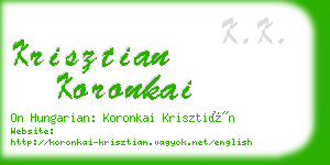 krisztian koronkai business card